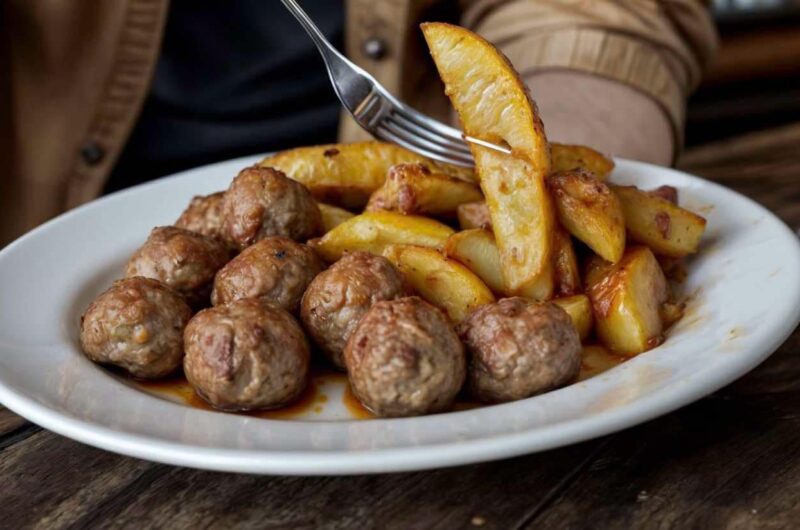 Κεφτεδάκια με πατάτες στη γάστρα, φαγητό που λιώνει στο στόμα!